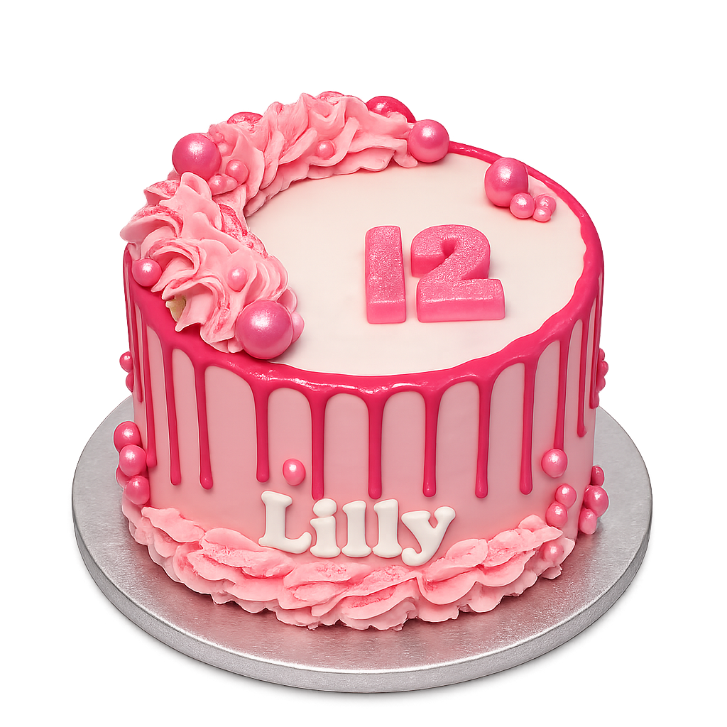 Pink Glam Drip Cake